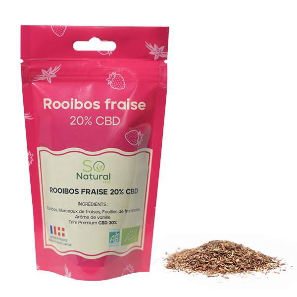 TISANE ROOIBOS VANILLE FRAISE 20% CBD PREMIUM